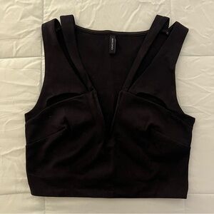Black Cutout Crop Top